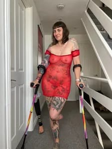 Hot below knee amputee Lady Firefox ladyfirefox OnlyFans